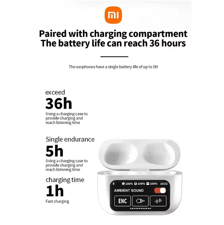 Xiaomi A10Pro Bluetooth Wireless Earphones with Digital HiFi Sound Quality Intelligent Protective Cover Sports Sleep Earphones